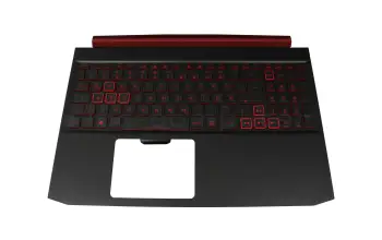 Tastatur inkl. Topcase DE (deutsch) schwarz/schwarz/rot mit Backlight original für Acer Nitro 5 (AN515-54)