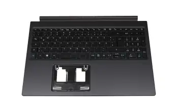 Tastatur inkl. Topcase DE (deutsch) schwarz/schwarz mit Backlight original für Acer Aspire 7 (A715-42G)