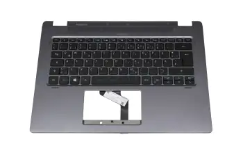 Tastatur inkl. Topcase DE (deutsch) schwarz/grau mit Backlight original für Acer TravelMate Spin P4 (P414RN-51)