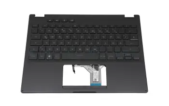 Tastatur inkl. Topcase DE (deutsch) schwarz/schwarz mit Backlight original für Asus ROG Flow X13 GV301QH