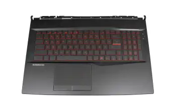 Tastatur inkl. Topcase DE (deutsch) schwarz/schwarz mit Backlight original für MSI GL75 Leopard 10SFR/10SDK/10SDR (MS-17E7)