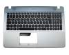 Tastatur inkl. Topcase DE (deutsch) schwarz/silber original für Asus VivoBook Max R541NA