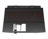 Tastatur inkl. Topcase DE (deutsch) schwarz/rot/schwarz mit Backlight original für MSI GF66 Katana 11UC/11UD/11SC (MS-1582)