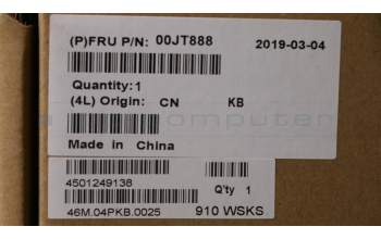 Lenovo 00JT888 MECH_ASM KBD,USI,LB,screw,CHY,Backlit