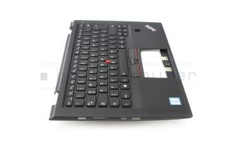 00PA710 Original Lenovo Tastatur inkl. Topcase DE (deutsch) schwarz/schwarz mit Backlight und Mouse-Stick