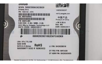 Lenovo 00PA956 HDD_ASM HDD,500G,5400,9.5mm,ST,SATA3