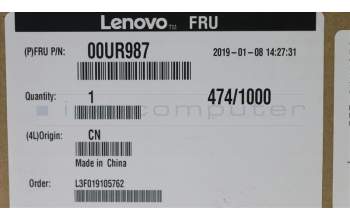 Lenovo 00UR987 MECH_ASM KBD,Bezel,FPR