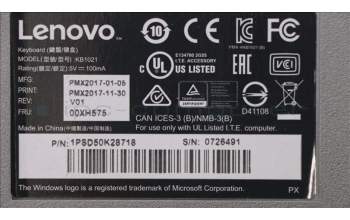 Lenovo 00XH575 Keyboard External,USB,UK English,Non_Backlight