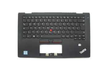 01AV202 Original Lenovo Tastatur inkl. Topcase DE (deutsch) schwarz/schwarz mit Backlight und Mouse-Stick