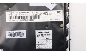 Lenovo 01AV702 NB_KYB KB BLK Chicony Swiss