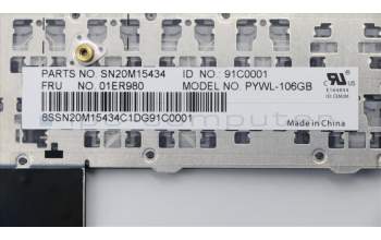 Lenovo 01ER980 NB_KYB Payton2Walter2 NBL KBD,GB,CHY