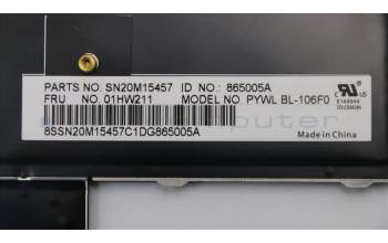Lenovo 01HW211 NB_KYB Payton2Walter2 BL KBD,FR,CHY