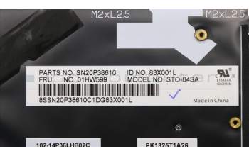 Lenovo 01HW599 Interne Tastatur, Slowenisch, schwarz, Hintergrundbeleuchtung