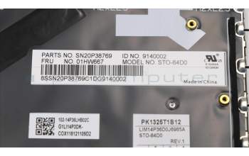 Lenovo 01HW667 NB_KYB Storm3,CHY,KB-BL,SV,DE