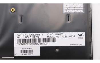 Lenovo 01HX232 NB_KYB TACHI2 CHY BL-KB GR
