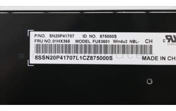 Lenovo 01HX365 NB_KYB Windu2 LTN NBL-KB CH