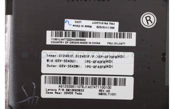 Lenovo 01LV477 MECH_ASM Case,Rear,Cover,Silver