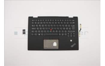 Lenovo 01LX850 C-Cover with keyboard, Switzerland, Black, Backlight, UK