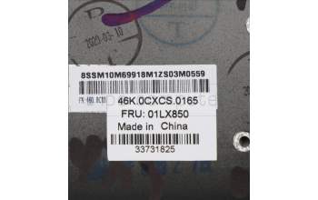 Lenovo 01LX850 C-Cover with keyboard, Switzerland, Black, Backlight, UK