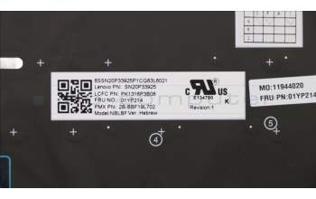 Lenovo 01YP214 Keyboard Internal, Hebrew, Black, Backlight, US