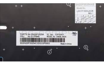 Lenovo 01YP849 NB_KYB FRU COMO SK,CHY,KB-BL,SV,DK