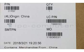 Lenovo 01YR597 MECH_ASM GRP_KBD_Bzl_TH,FPR,BK,SUN