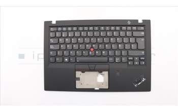 Lenovo 01YR629 C-Cover with keyboard, Spanish, Black, Backlight, Fingerprint, NFC, UK
