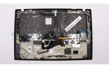 Lenovo 01YR643 C-Cover with keyboard, Czech Slovakian, Black, FingerPrint Reader, UK