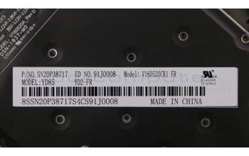 Lenovo 01YR648 MECH_ASM GRP_KBD_Bzl_FR,FPR_NFC,BK,SUN