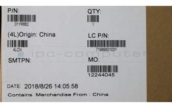 Lenovo 01YR662 MECH_ASM GRP_KBD_Bzl_PT,FPR_NFC,BK,SUN