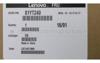 Lenovo 01YT240 COVER LCD Rear Cover ASM TS