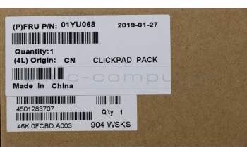 Lenovo 01YU068 MECH_ASM CS16_2BCP,MYLAR,BLACK,TRA