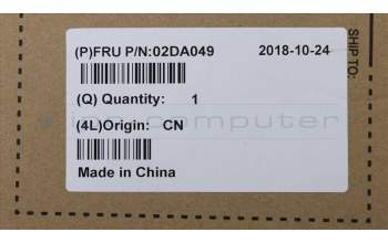 Lenovo 02DA049 FRU A-Abdeckung BGR, Silber