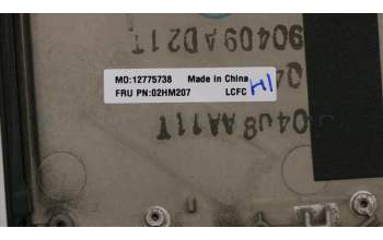 Lenovo 02HM207 C-Cover with keyboard,Danish,Black,Backlight