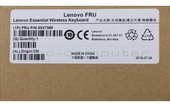 Lenovo 03X7365 KB MICE_BO FRU KBD UK English 166