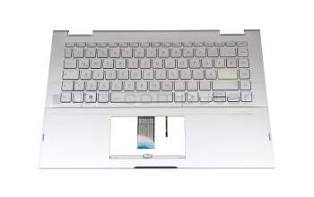 0KN1-BS1GE12 Rev.R1.0 Original Pega Tastatur inkl. Topcase DE (deutsch) silber/silber mit Backlight