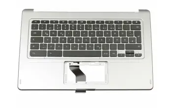 Tastatur inkl. Topcase DE (deutsch) schwarz/silber original für Acer Chromebook R13 (CB5-312T)