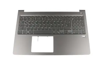 WCG3D Original Dell Tastatur inkl. Topcase DE (deutsch) schwarz/grau mit Backlight für Fingerprint-Sensor