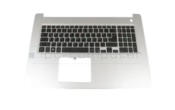 P1YCM Original Dell Tastatur inkl. Topcase DE (deutsch) schwarz/silber