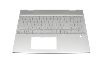 46M0GBCS0065 Original HP Tastatur inkl. Topcase DE (deutsch) silber/silber mit Backlight (UMA)