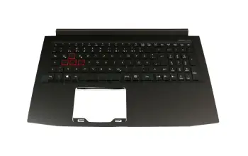 Tastatur inkl. Topcase DE (deutsch) schwarz/schwarz mit Backlight original für Acer Predator Helios 300 (PH315-51)