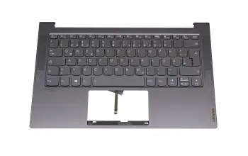Tastatur inkl. Topcase DE (deutsch) grau/grau mit Backlight original für Lenovo Yoga Slim 7-14ITL05 (82A3)