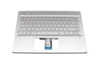 L19191-041 Original HP Tastatur inkl. Topcase DE (deutsch) silber/silber mit Backlight