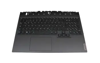 Tastatur inkl. Topcase DE (deutsch) schwarz/schwarz mit Backlight original für Lenovo Legion 5-15ACH6H (82JU)