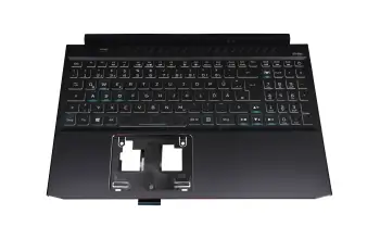 Tastatur inkl. Topcase DE (deutsch) schwarz/weiß/schwarz mit Backlight (Anschlusskabel 29mm) original für Acer Predator Helios 300 (PH315-53)
