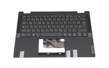 Tastatur inkl. Topcase DE (deutsch) dunkelgrau/grau (platinum grey) original für Lenovo IdeaPad Flex 5-14ITL05 (82HS)