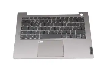 Tastatur inkl. Topcase DE (deutsch) grau/grau mit Backlight original für Lenovo ThinkBook 14 G2 ITL (20VD)