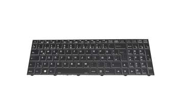 Tastatur DE (deutsch) schwarz/weiß mit Backlight (Backlight weiß) original für Clevo NJ5x