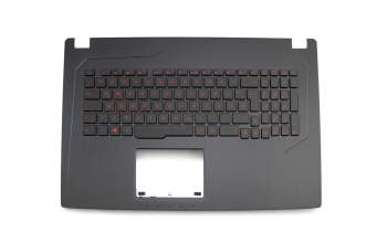 13N1-0XA0911 Original Asus Tastatur inkl. Topcase DE (deutsch) schwarz/schwarz mit Backlight Rot