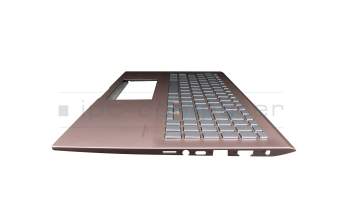 1KAHZZQ007U Original Asus Tastatur inkl. Topcase DE (deutsch) silber/pink mit Backlight